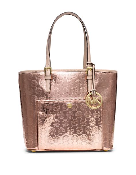 michael kors pink and gold purse|Michael Kors pink suitcase.